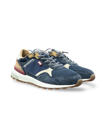 Xti 145717 sneakers uomo in camoscio/rete navy