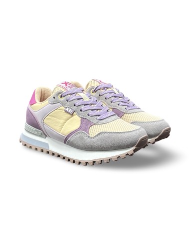 Xti 145050 sneakers donna in camoscio/rete grigio ice multicolor