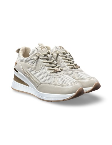 Xti 145101 sneakers donna in pelle/rete beige
