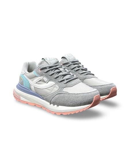 Xti 145405 sneakers donna in camoscio/tessuto grigio