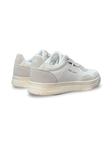 Teddy Smith 120590 sneakers uomo in pelle/camoscio bianco panna