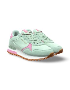 Teddy Smith 120515 sneakers donna in camoscio/tessuto verde acqua