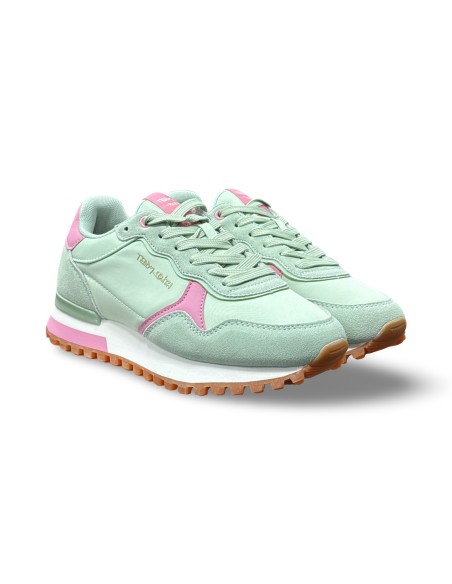 Teddy Smith 120515 sneakers donna in camoscio/tessuto verde acqua