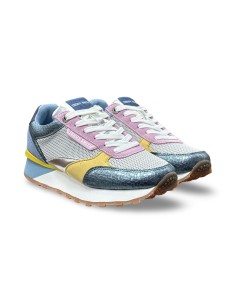 Teddy Smith 120141 sneakers donna in pelle/rete jeans multicolor