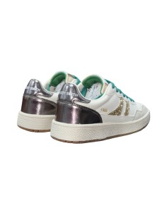 Teddy Smith 120598 sneakers donna in pelle/glitter bianco/oro 2