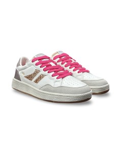 Teddy Smith 120598 sneakers donna in pelle/glitter bianco/oro/nude