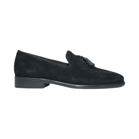 EXTON 164 mocassini uomo in camoscio nero