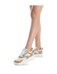 Refresh 172853 sneakers donna in camoscio beige multicolor 2