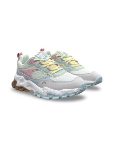 Refresh 172404 sneakers donna in pelle/tessuto verde acqua multicolor