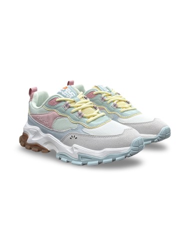 Refresh 172404 sneakers donna in pelle/tessuto verde acqua multicolor