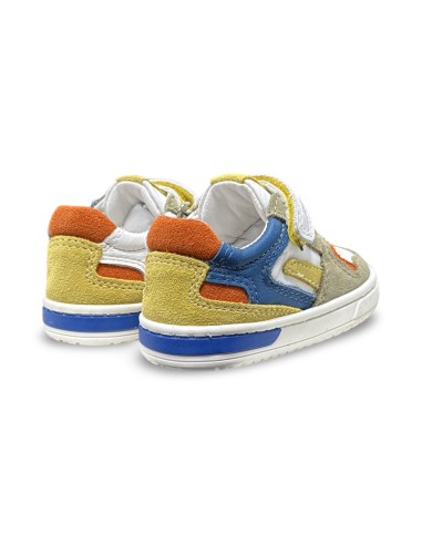 Primigi 1407044 sneakers bambino in pelle/camoscio bianco/verde