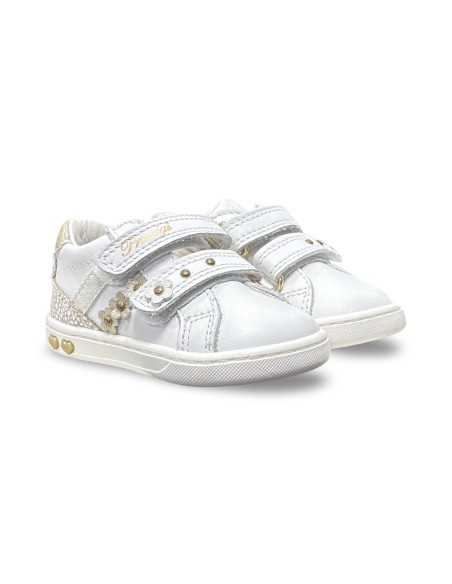 Primigi 1403011 sneakers bambina in nappa soft bianco