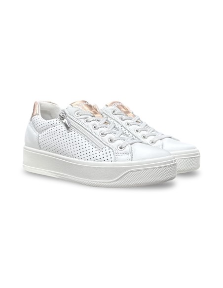 Igi&Co 1144511 sneakers donna in nappa soft bianco/cipria