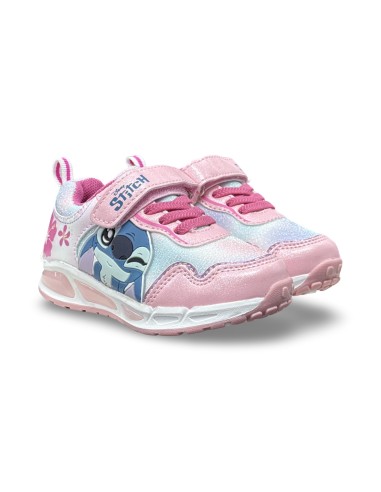 Disney Stitch D6020205T sneakers con luci bambina in pelle/tessuto rosa