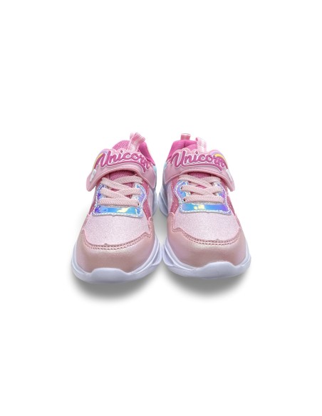 Unicorn S8010205T sneakers con luci bambina pelle/tessuto rosa