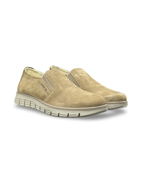 Enval Soft 1230011 slip on uomo in pelle nabuk taupe