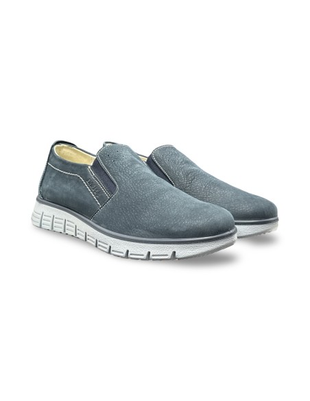 Enval Soft 1230000 slip on uomo in pelle nabuk blu