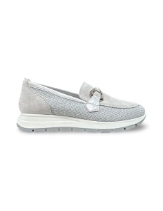 Igi&Co 1151333 mocassini donna in camoscio/tessuto grigio perla 2