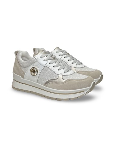Igi&Co 7660511 sneakers donna in camoscio/pelle bianco/beige