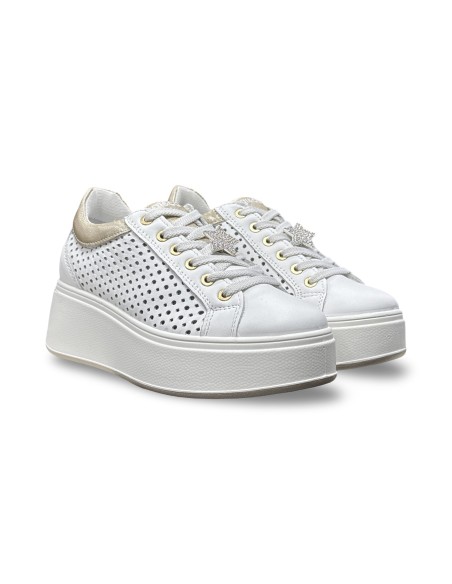 Igi&Co 1146911 sneakers donna in nappa soft bianco/platino