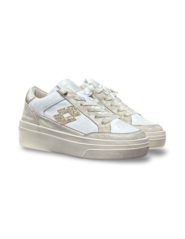 Lotto Leggenda Back Laminated W 223675 EG0 sneakers donna in pelle bianco/oro