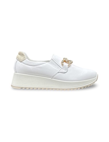 Enval Soft 1274911 slip on donna in nappa soft bianco/oro