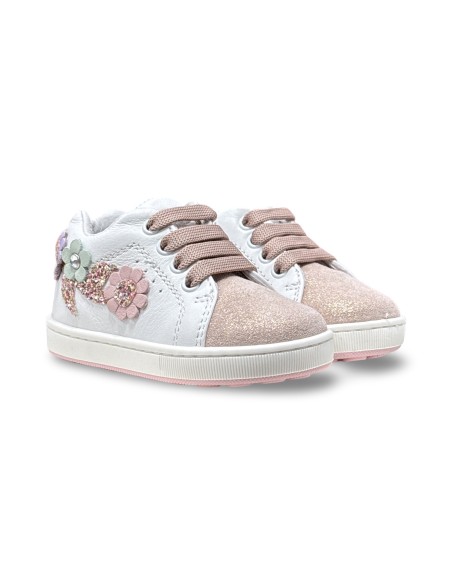 Balducci Soft CITA7203R sneakers bambina in pelle bianco/rosa