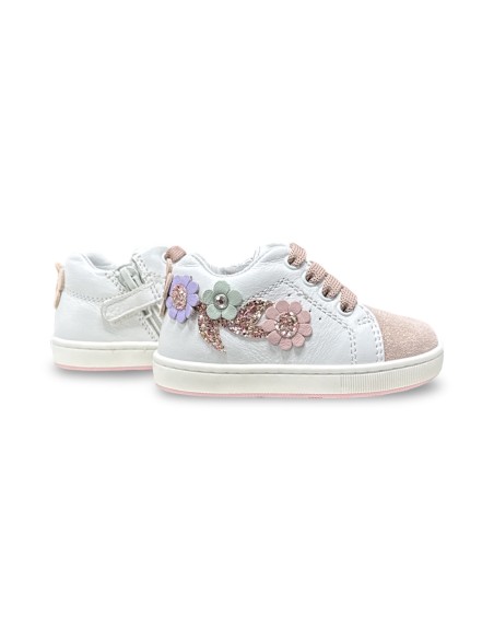 Balducci Soft CITA7203R sneakers bambina in pelle bianco/rosa