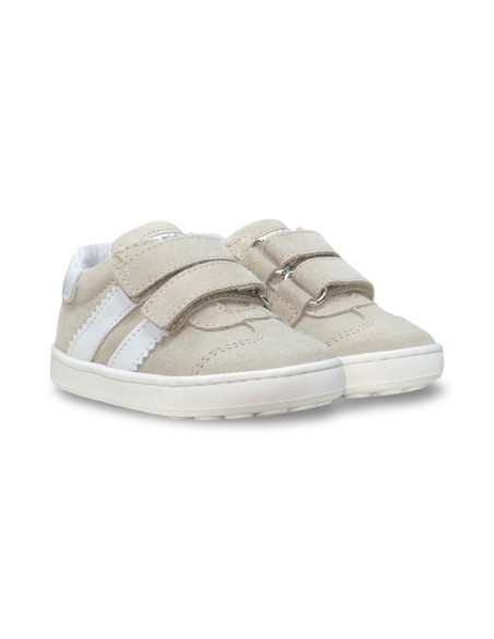 Balducci Soft CITA7213A sneakers bambino in pelle/camoscio beige/bianco