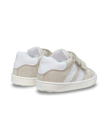 Balducci Soft CITA7213A sneakers bambino in pelle/camoscio beige/bianco