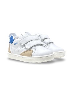 Balducci Soft CITA7209B sneakers bambino in pelle/nabuk bianco/beige