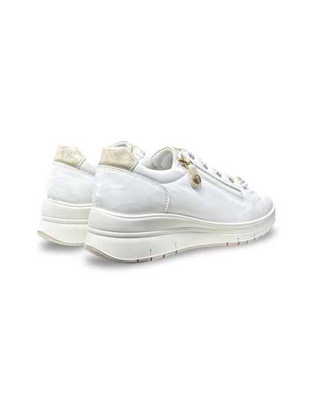 Enval Soft 1258011 sneakers donna in nappa soft bianco/platino