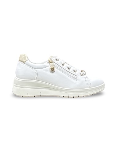 Enval Soft 1258011 sneakers donna in nappa soft bianco/platino