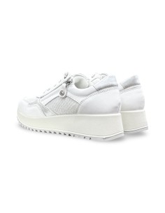 Enval Soft 1275011 sneakers donna in nappa/laminato/tessuto bianco/perla 2