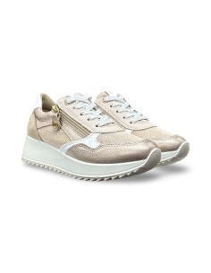 Enval Soft 1275033 sneakers donna in pelle/camoscio/tessuto champagne