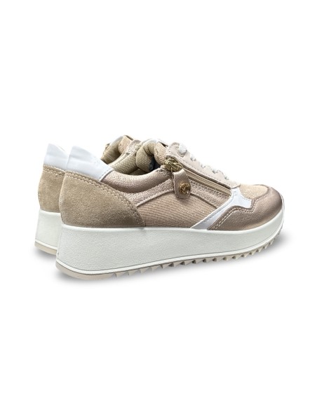 Enval Soft 1275033 sneakers donna in pelle/camoscio/tessuto champagne