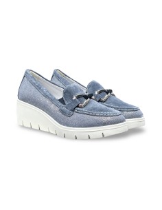 Enval Soft 1256111 mocassini donna in camoscio/tessuto color jeans