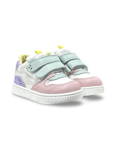 Balducci MSPORT4888 sneakers bambina in pelle/tessuto rosa/viola/verde