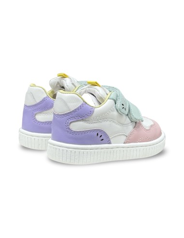 Balducci MSPORT4888 sneakers bambina in pelle/tessuto rosa/viola/verde