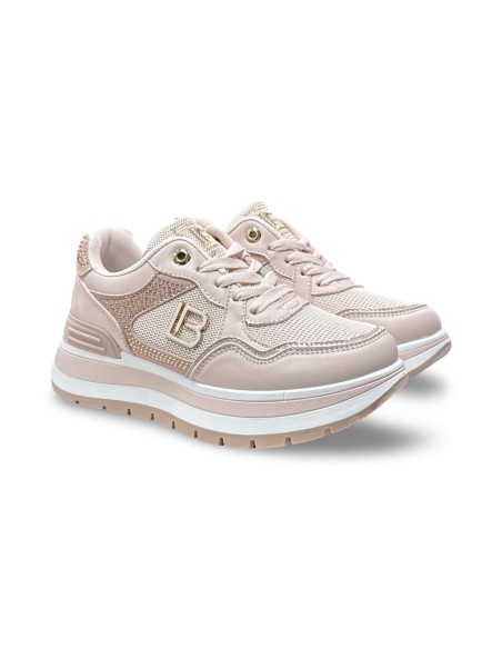 Laura Biagiotti 9628 sneakers donna in pelle/tessuto rosa