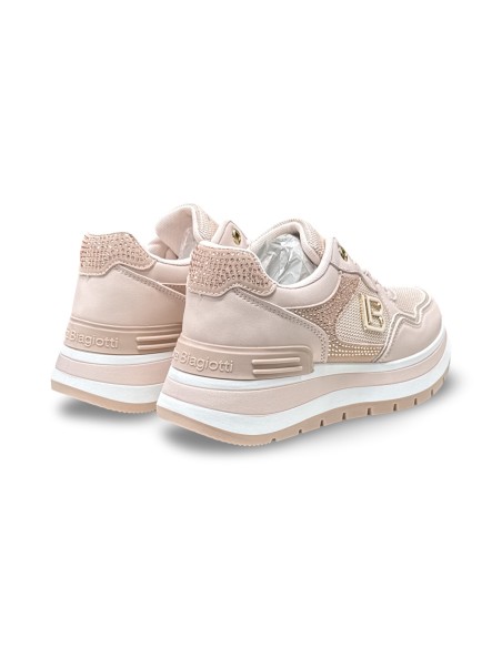 Laura Biagiotti 9628 sneakers donna in pelle/tessuto rosa
