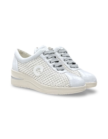 Cinzia Soft IV0925050-C 001 sneakers donna in pelle/tessuto bianco naturale