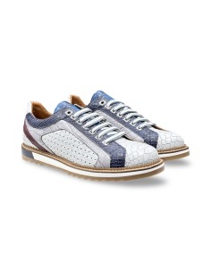 Exton 9512 sneakers uomo in pelle bianco/jeans/grigio/vino