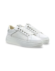 Keys K-11853 sneakers donna in pelle/tessuto bianco