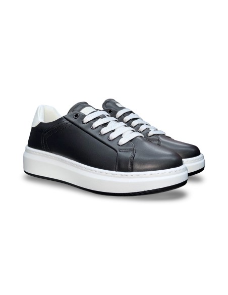 Keys K-12021 sneakers uomo in pelle nero/bianco
