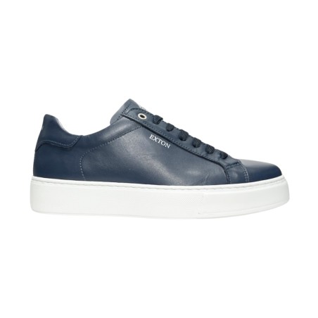 Exton 83 sneakers uomo in pelle bluette