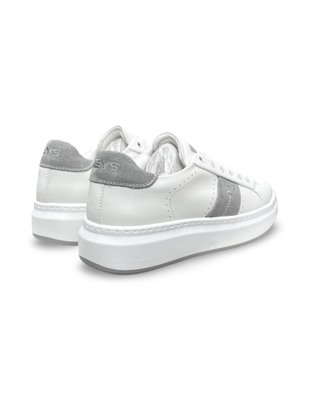 Keys K-12020 sneakers uomo in pelle/camoscio bianco/grigio