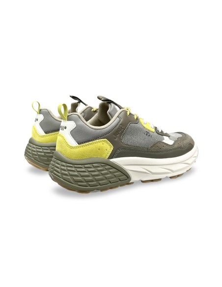 Jeep Groove Washed Mesh JM61004A sneakers uomo in camoscio/rete verde militare