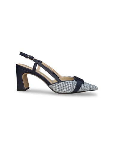 Laura Biagiotti 9678 sandali donna in pelle/raffia navy