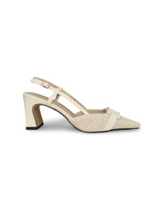 Laura Biagiotti 9678 sandali donna in pelle/raffia avorio 2